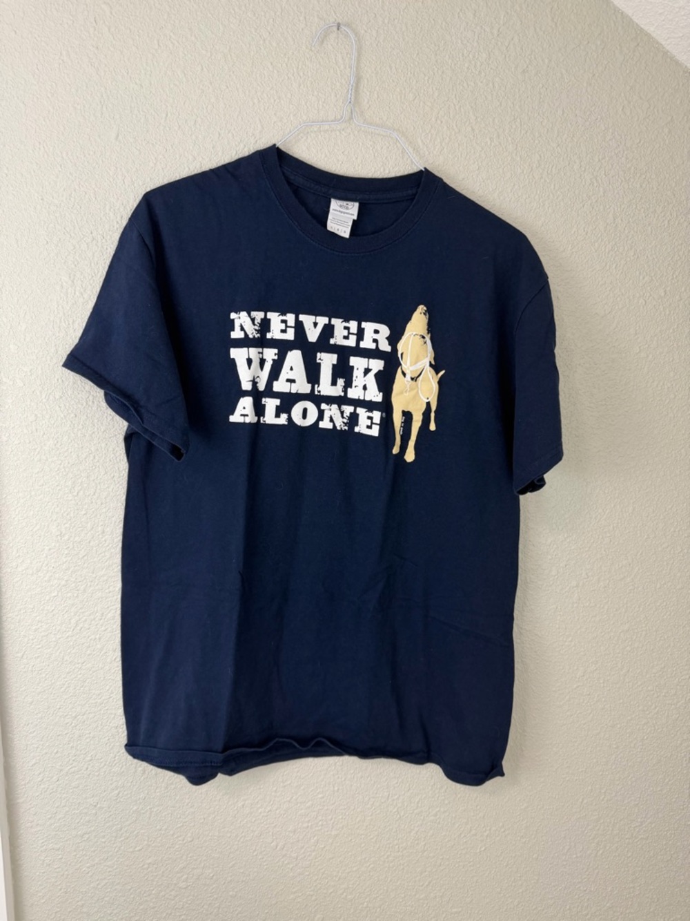 Dog is Good Never Walk Alone Navy Graphic Tee Sz Large
